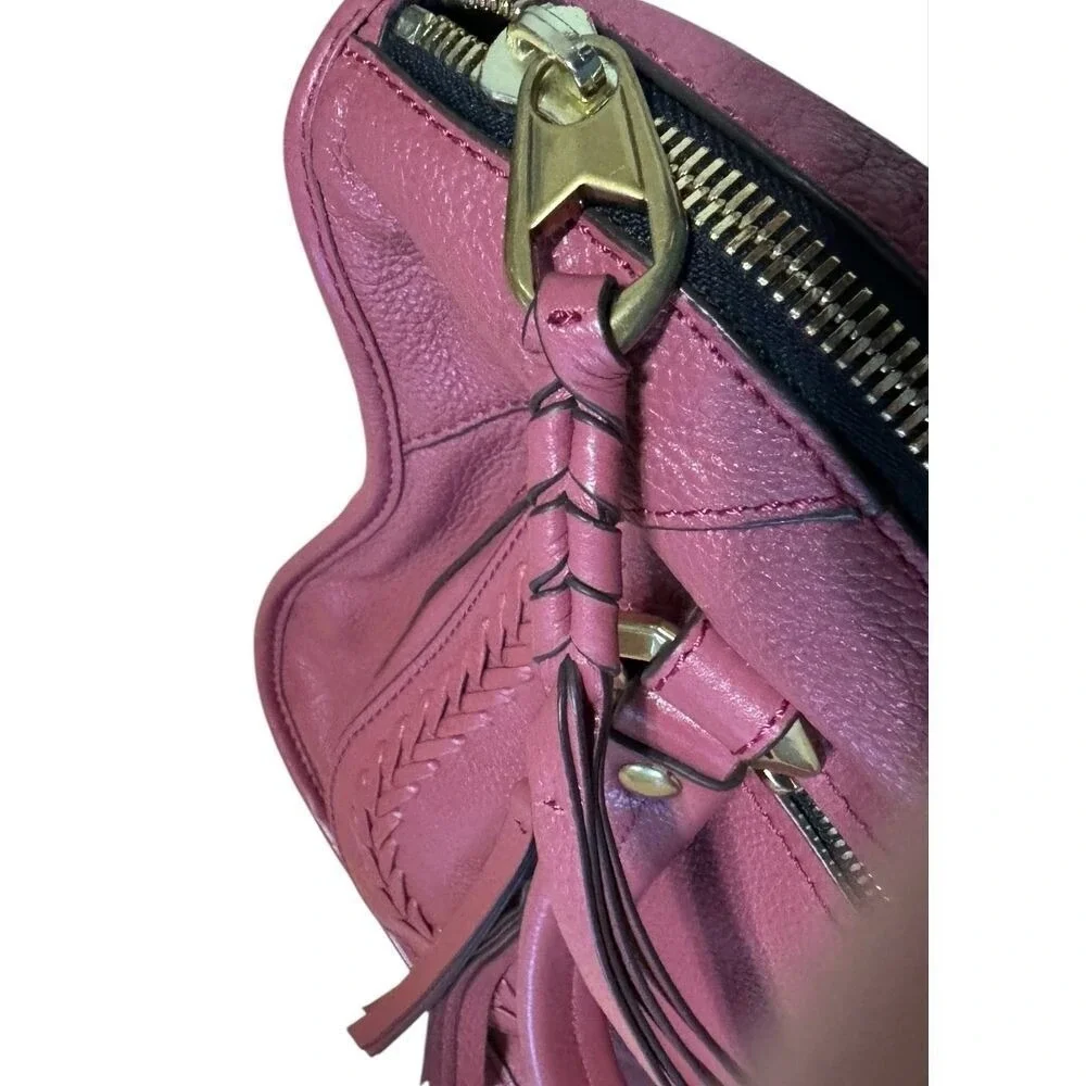 orYANY Sarah Pebble‎ Leather Satchel Crossbody Marsala with Braided Detail
